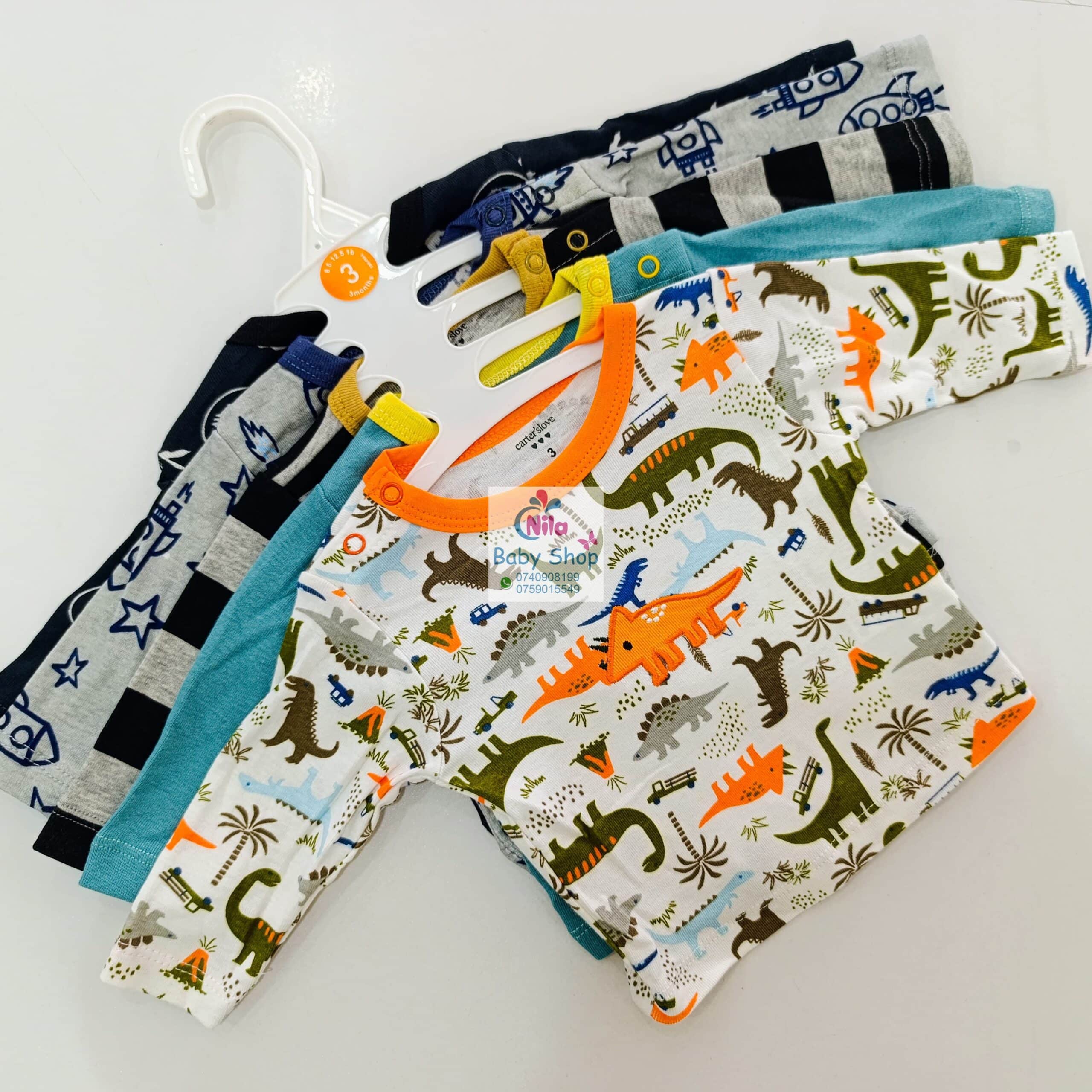 Carter's 5-Pack Baby Boys Long Sleeved Cotton T-Shirts - Image 6