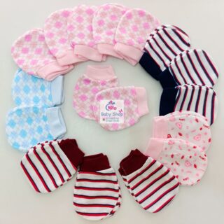 Newborn Baby Scratch Mittens | Soft Cotton Baby Hand Gloves for Infants | Multiple Colors & Designs