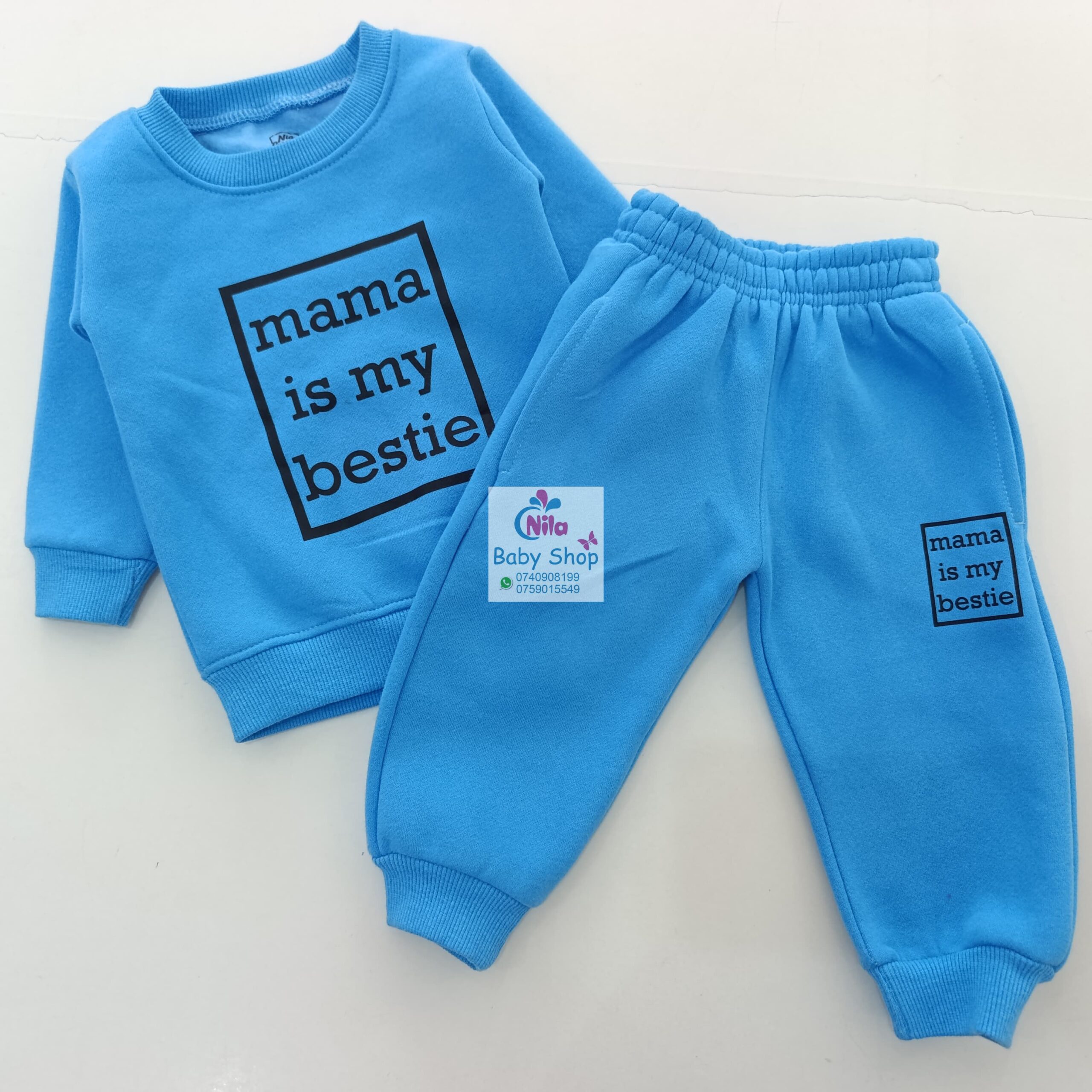 Kids 2 Pcs Long Sleeve Letter Print Pullover Sweatshirt Tops Pants - Image 3
