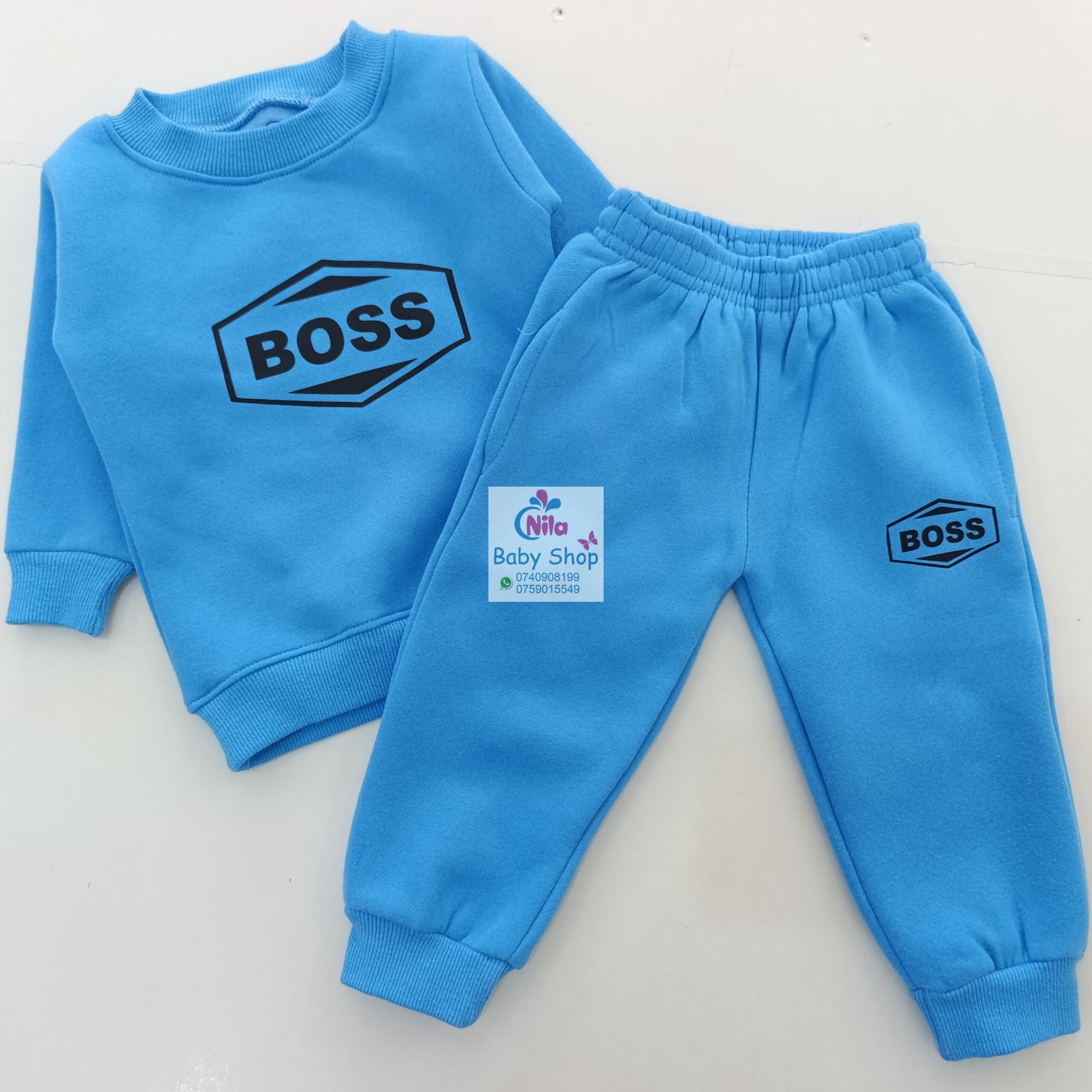 Kids 2 Pcs Long Sleeve Letter Print Pullover Sweatshirt Tops Pants - Image 4