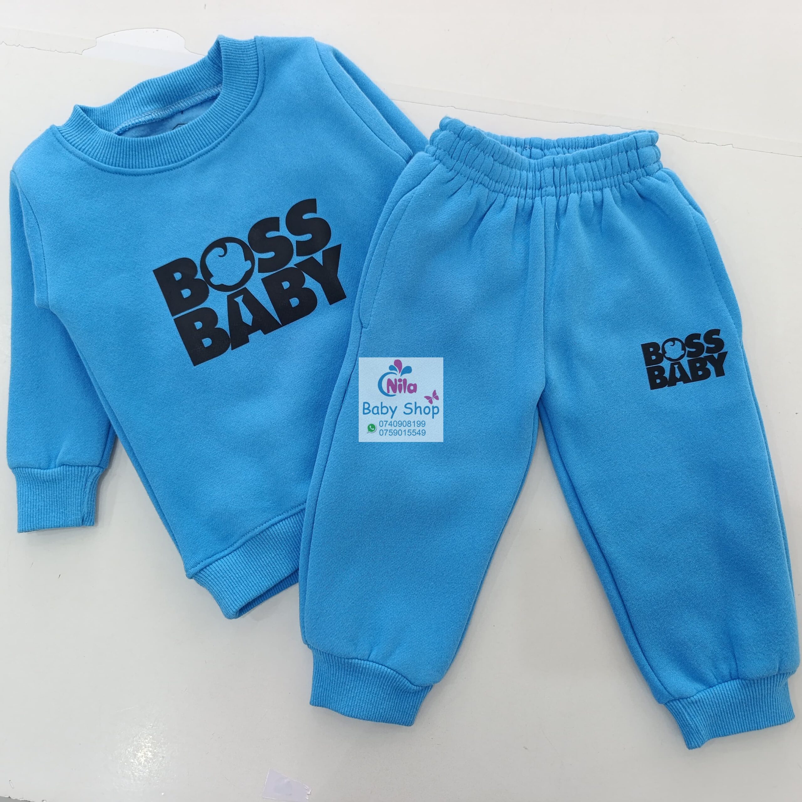 Kids 2 Pcs Long Sleeve Letter Print Pullover Sweatshirt Tops Pants - Image 7