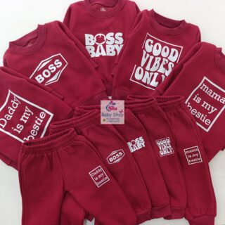 Kids Trendy Crewneck 2 Piece Letter Print Outfit Sweatshirts Tops + Pants Set