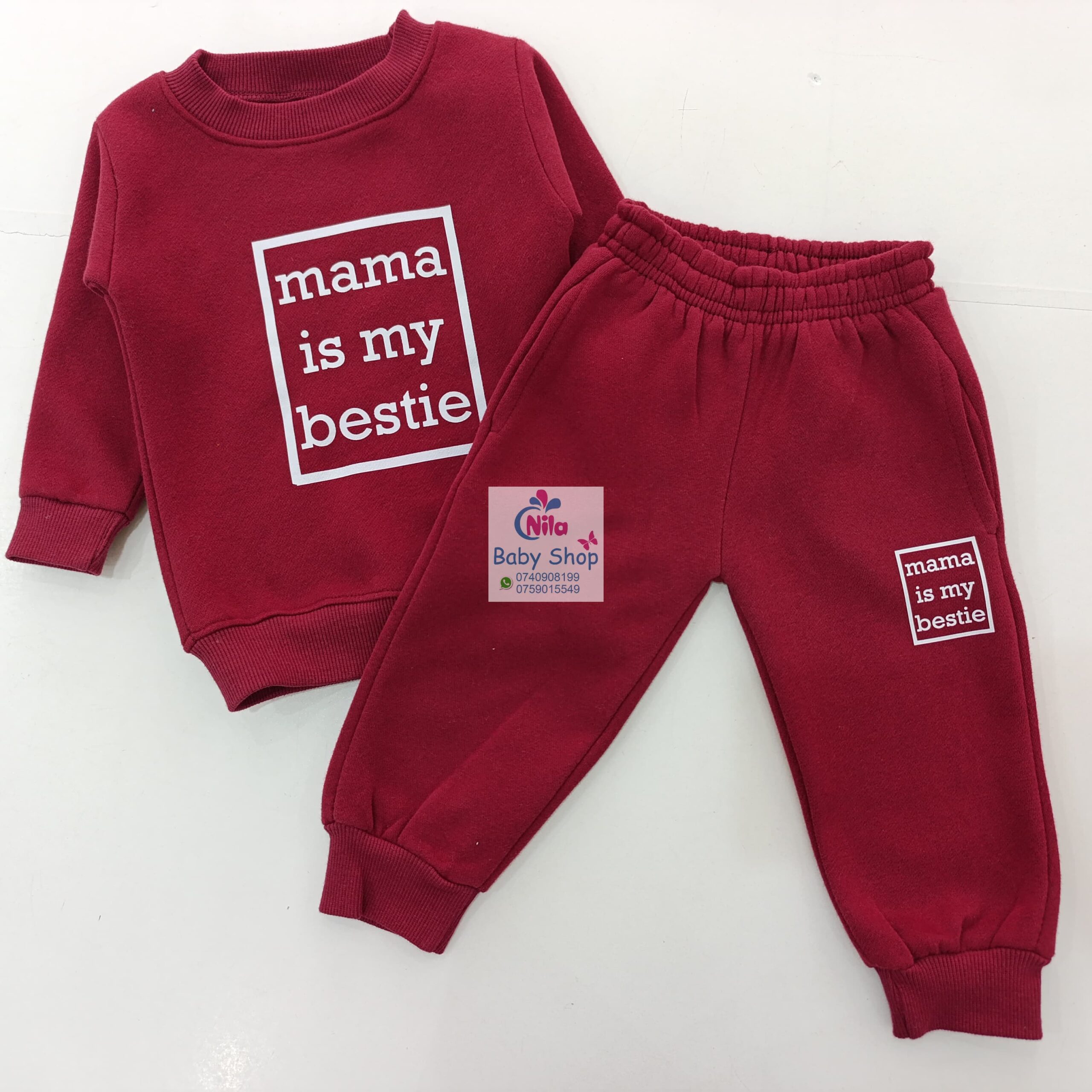 Kids Trendy Crewneck 2 Piece Letter Print Outfit Sweatshirts Tops + Pants Set - Image 8