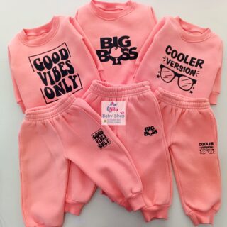 Kids 2pcs Set Knitted Soft Round Neck Long Sleeve Pullover Sweatshirt And Pants