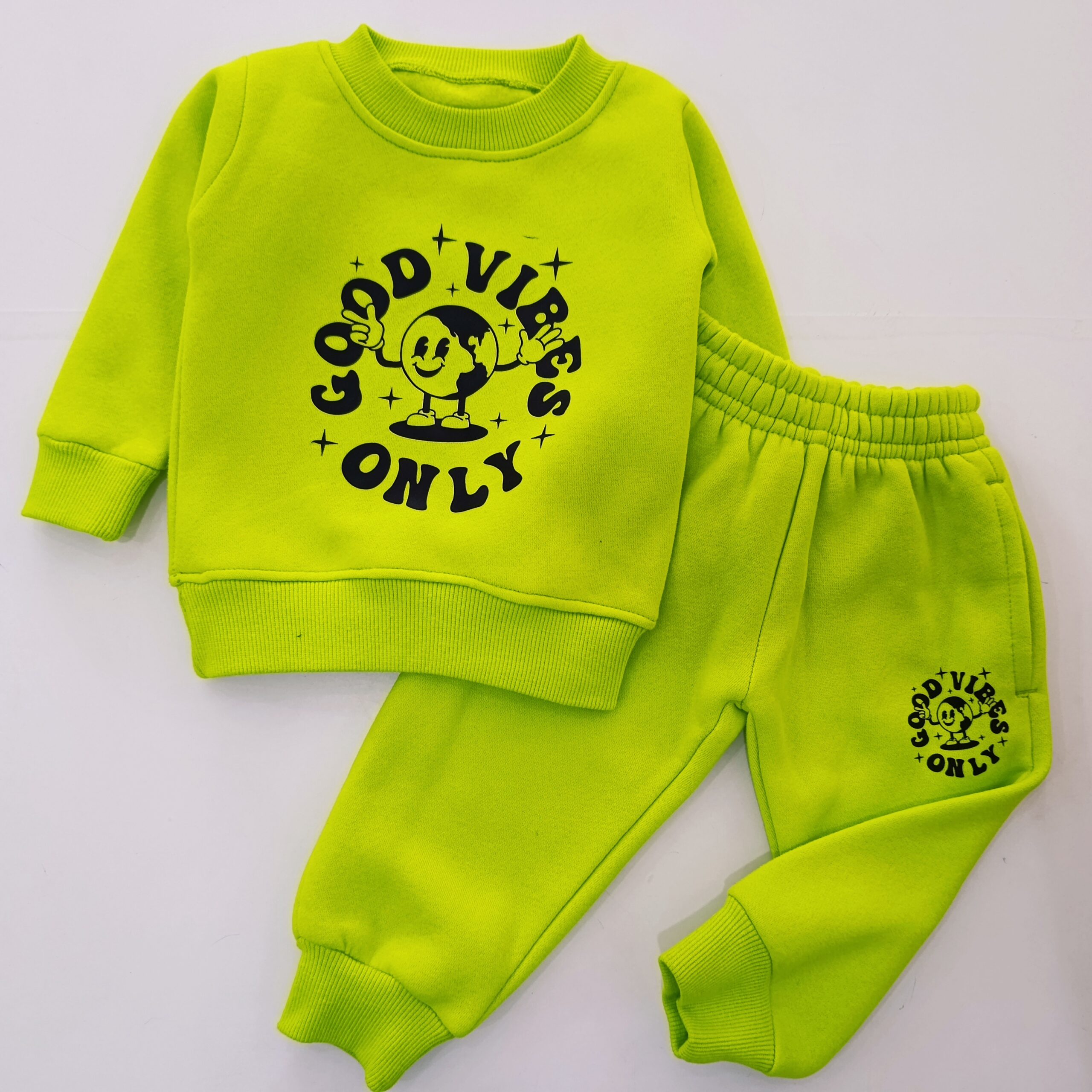 Infant Baby 2 Piece Set Fashion Pullover Sweatshirt + Trouser Elastic Waist Sweatpants