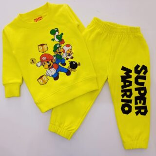 Kids' Cartoon Pattern Long Sleeve O Neck Sweatshirt & Pants Set