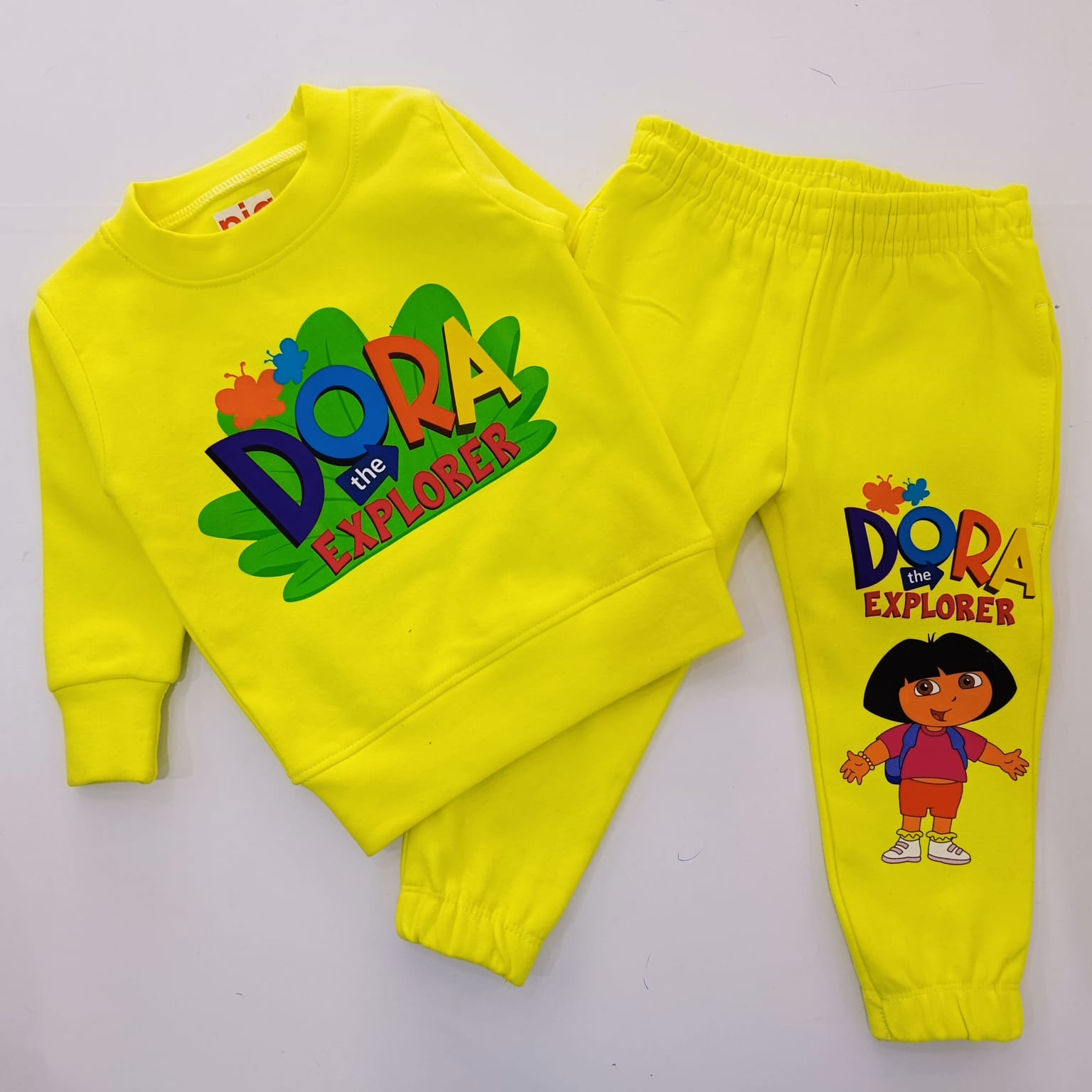Kids' Cartoon Pattern Long Sleeve O Neck Sweatshirt & Pants Set - Image 3