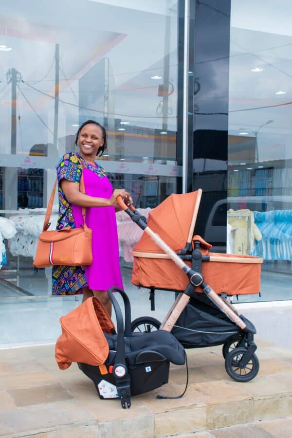 Premium Baby Bassinet Stroller Set with Carry Coat & Matching Diaper Bag