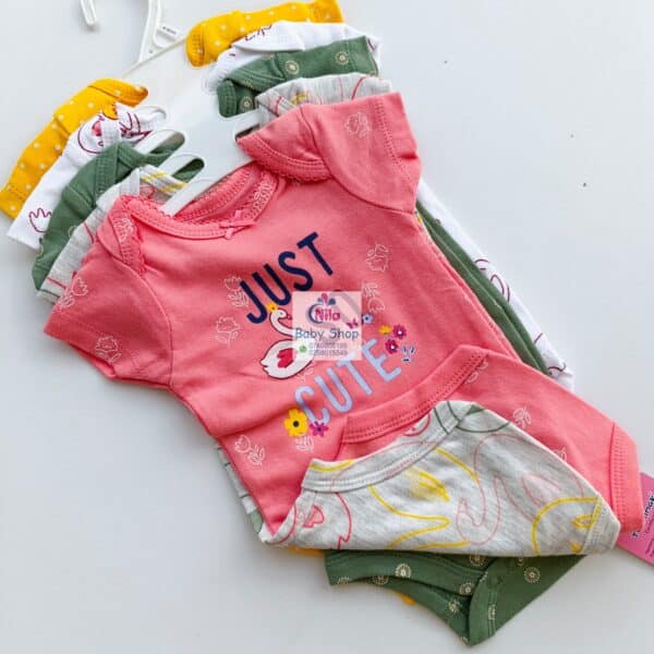 5-Pack Newborn Baby Girls Short-Sleeve Bodysuits - Image 7
