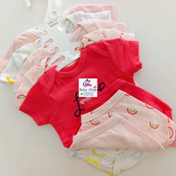 5-Pack Newborn Baby Girls Short-Sleeve Bodysuits - Image 9