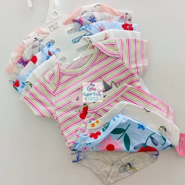 5-Pack Newborn Baby Girls Short-Sleeve Bodysuits - Image 4