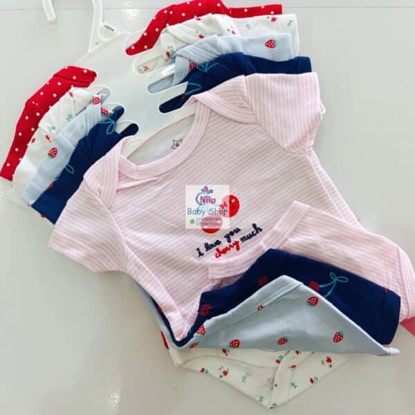 5-Pack Newborn Baby Girls Short-Sleeve Bodysuits - Image 2