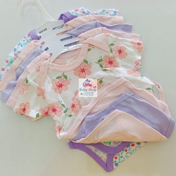 5-Pack Newborn Baby Girls Short-Sleeve Bodysuits - Image 14