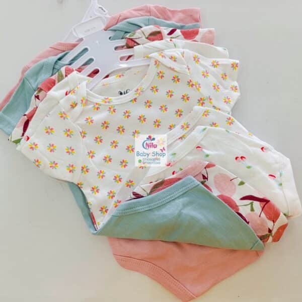 5-Pack Newborn Baby Girls Short-Sleeve Bodysuits - Image 12