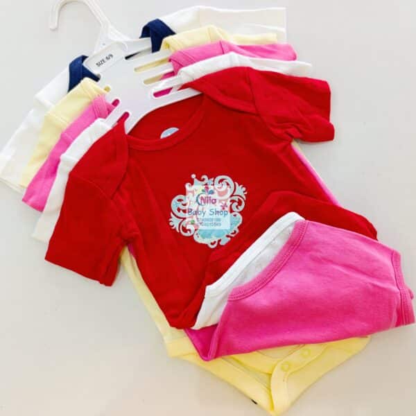 5-Pack Newborn Baby Girls Short-Sleeve Bodysuits - Image 10