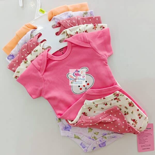 5-Pack Newborn Baby Girls Short-Sleeve Bodysuits - Image 12