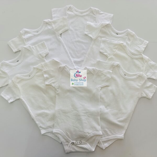 Multicolor Short Sleeve Cotton Baby Onesies (5 Pack) - Image 33