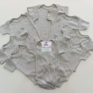 Multicolor Short Sleeve Cotton Baby Onesies (5 Pack)