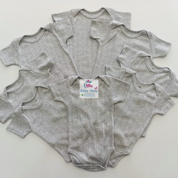Multicolor Short Sleeve Cotton Baby Onesies (5 Pack)