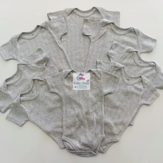 Multicolor Short Sleeve Cotton Baby Onesies (5 Pack)