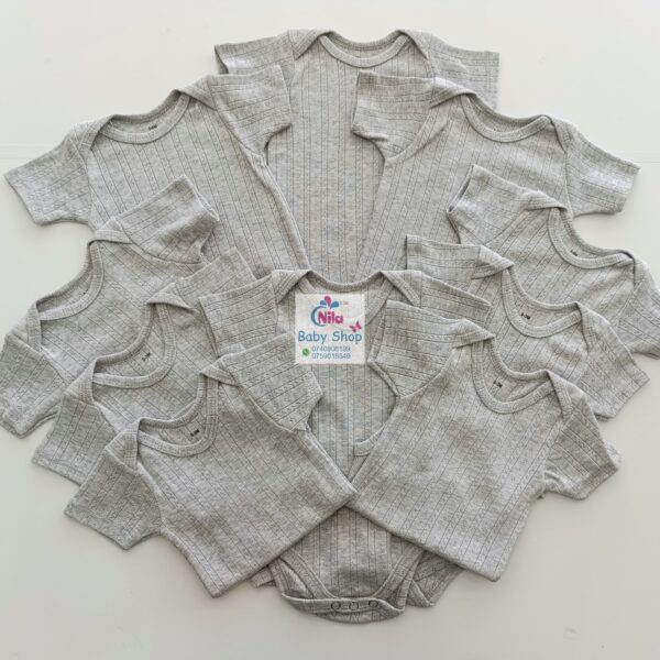 Multicolor Short Sleeve Cotton Baby Onesies (5 Pack) - Image 34