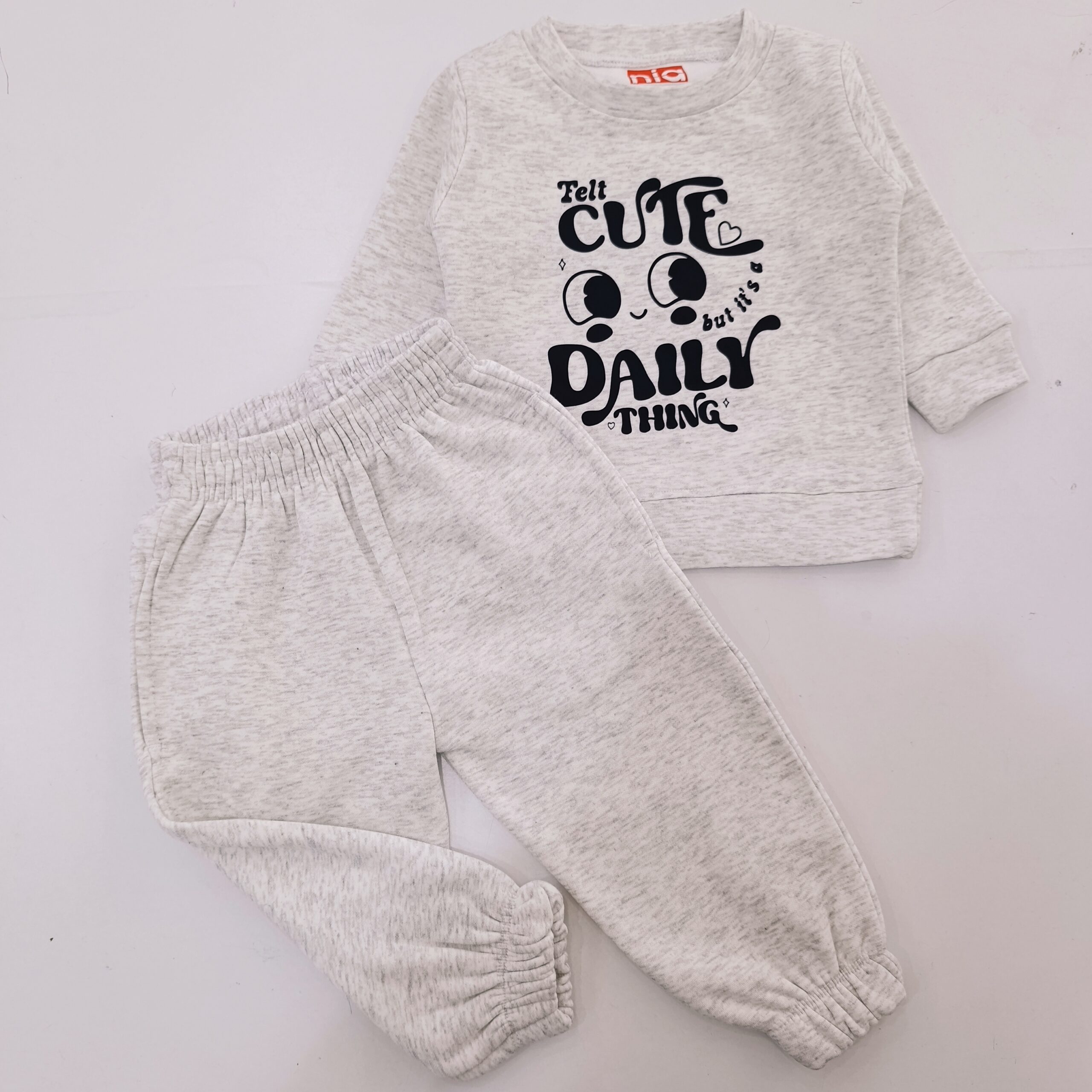 Kids 2pcs Set Knitted Soft Round Neck Long Sleeve Pullover Sweatshirt And Pants - Image 10
