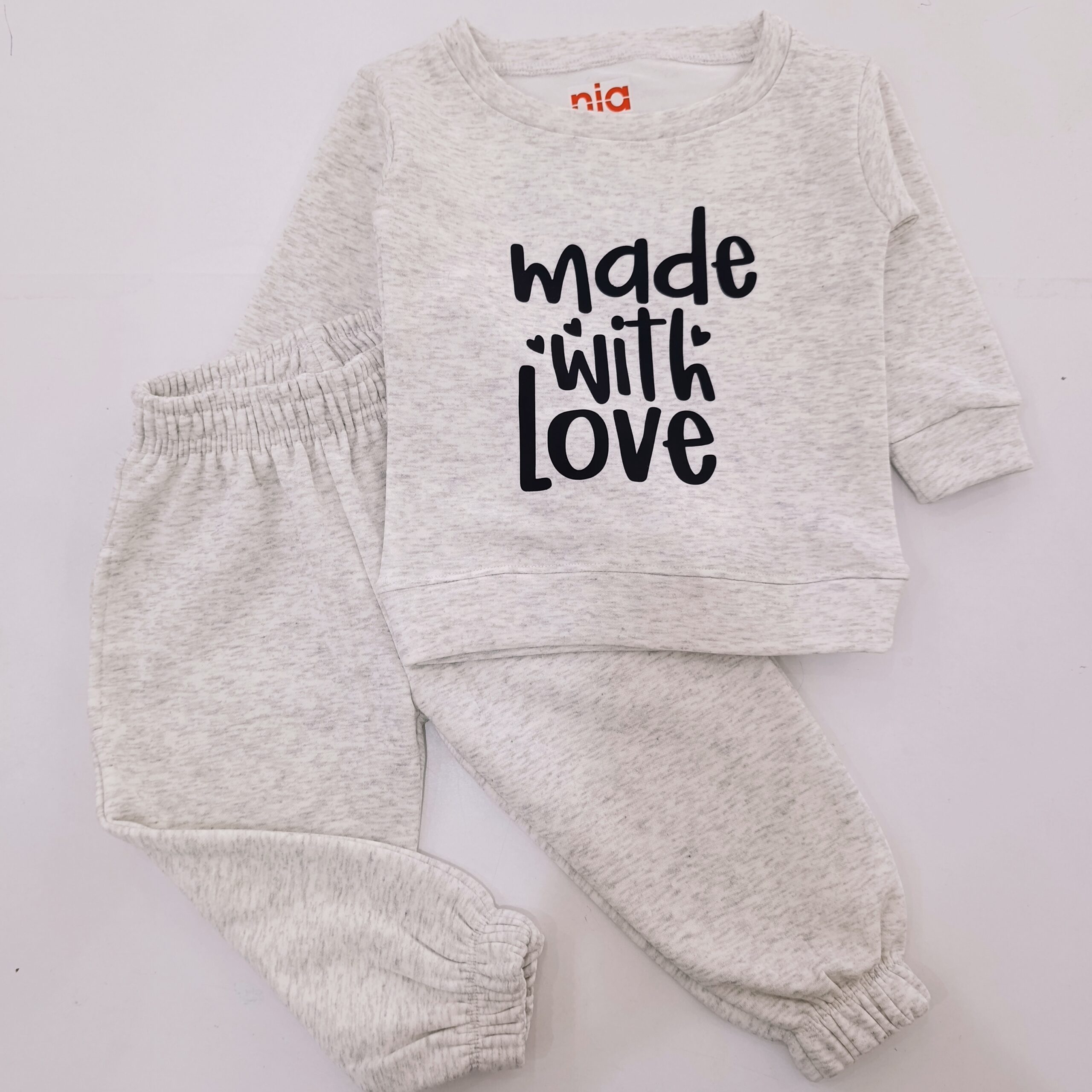 Kids 2pcs Set Knitted Soft Round Neck Long Sleeve Pullover Sweatshirt And Pants - Image 5