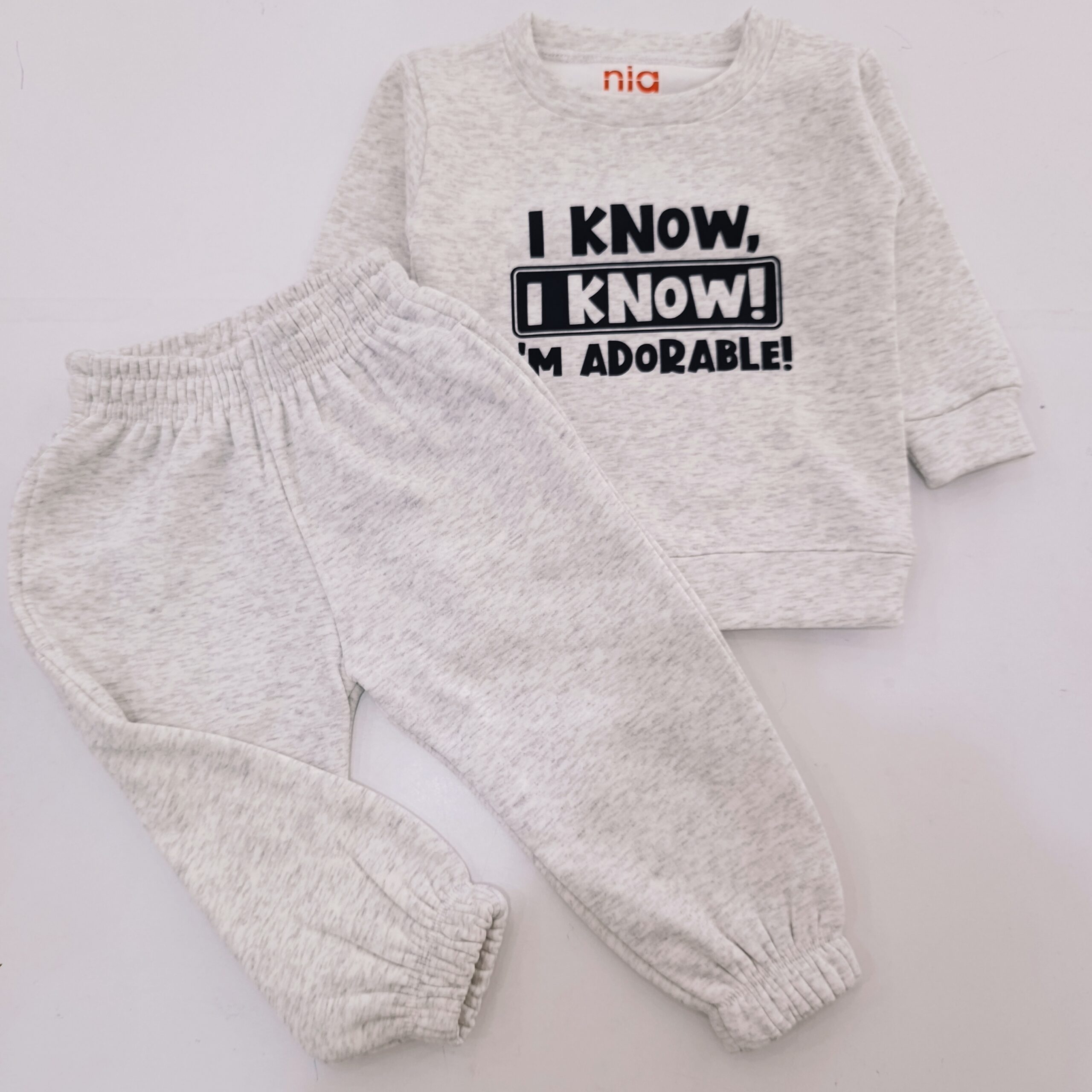 Kids 2pcs Set Knitted Soft Round Neck Long Sleeve Pullover Sweatshirt And Pants - Image 4