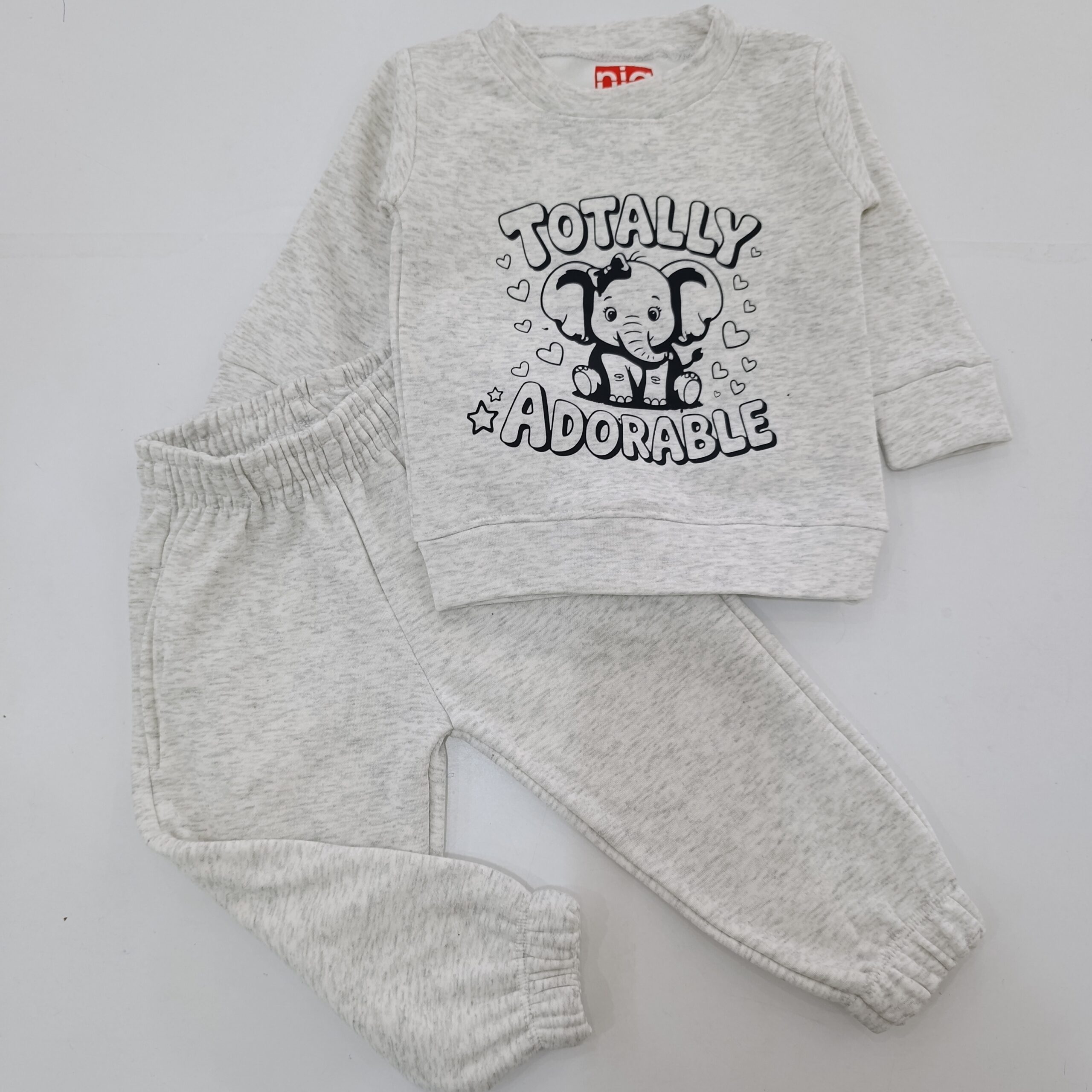 Kids 2pcs Set Knitted Soft Round Neck Long Sleeve Pullover Sweatshirt And Pants - Image 3