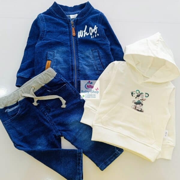 Kids 2-Piece Denim Set Suit + Hoodie - Image 6