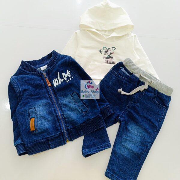 Kids 2-Piece Denim Set Suit + Hoodie - Image 4