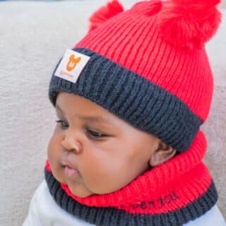 Kids Warm Fluffy Beanie Hat & Scarf Set