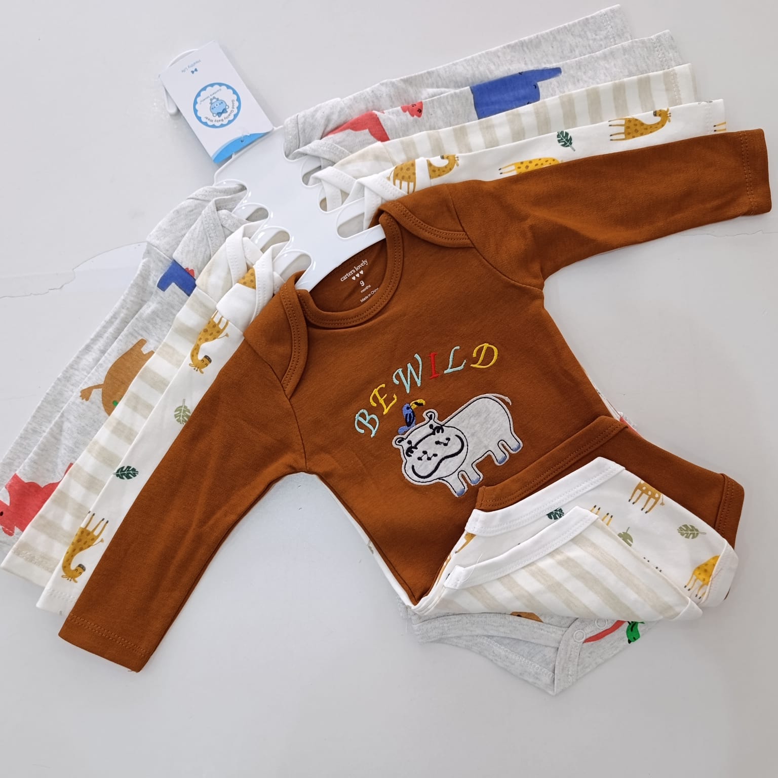 5 Pieces Set Of Long Sleeved Baby Boy Bodysuits / Onesies - Image 6