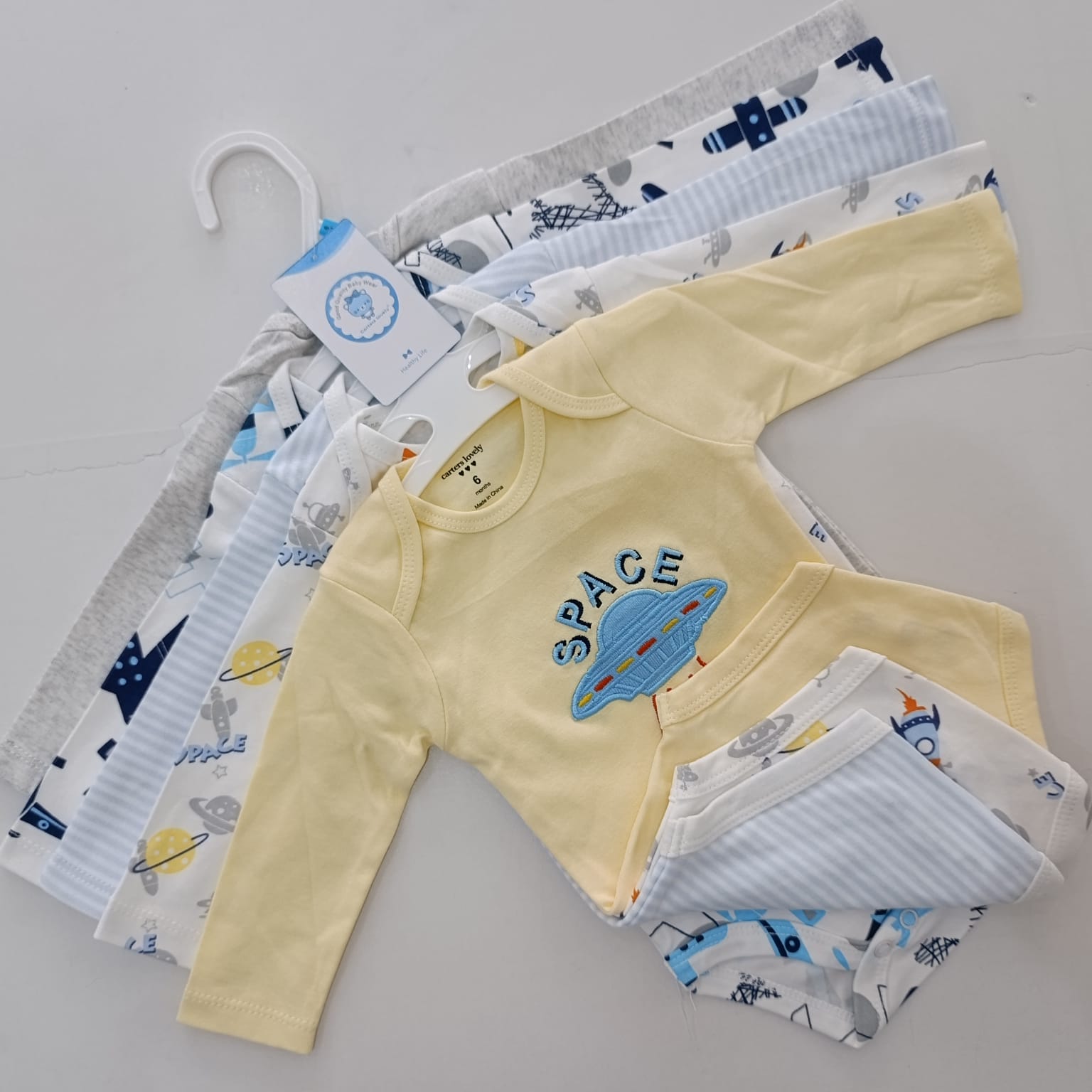 5 Pieces Set Of Long Sleeved Baby Boy Bodysuits / Onesies - Image 5