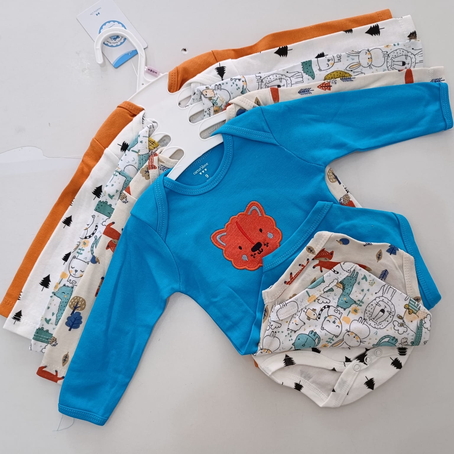 5 Pieces Set Of Long Sleeved Baby Boy Bodysuits / Onesies - Image 3
