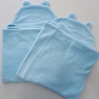 Ultra Soft Hooded Baby Towel with Bear Ears | Absorbent Baby Bath Towel for Newborns & Toddlers - Blue