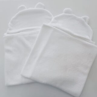 Ultra Soft Hooded Baby Towel with Bear Ears | Absorbent Baby Bath Towel for Newborns & Toddlers - White