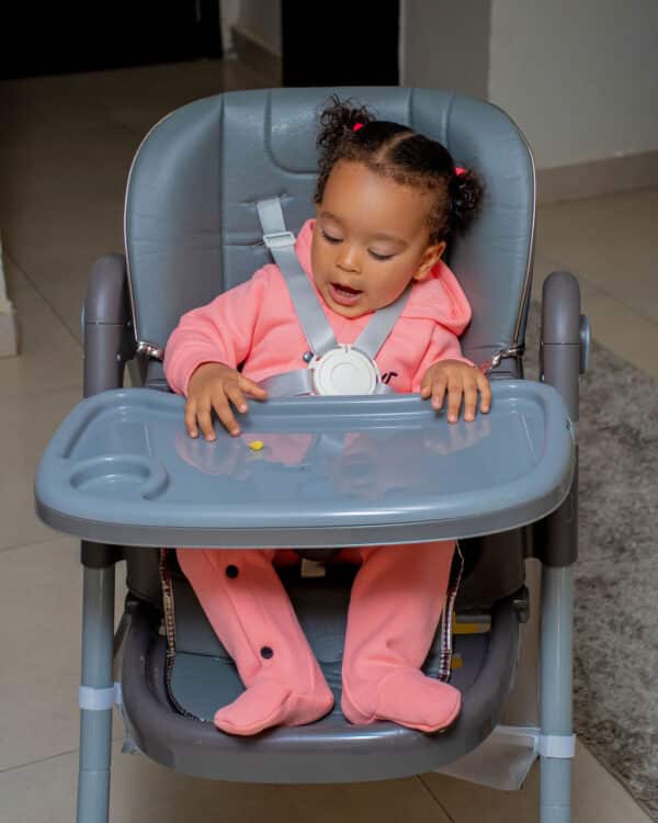 Multifunctional Compact Portable Home Dining Baby High Chair Adjustable Height Foldable Sitting And Reclining Double-Layer Dining Plate - Image 8