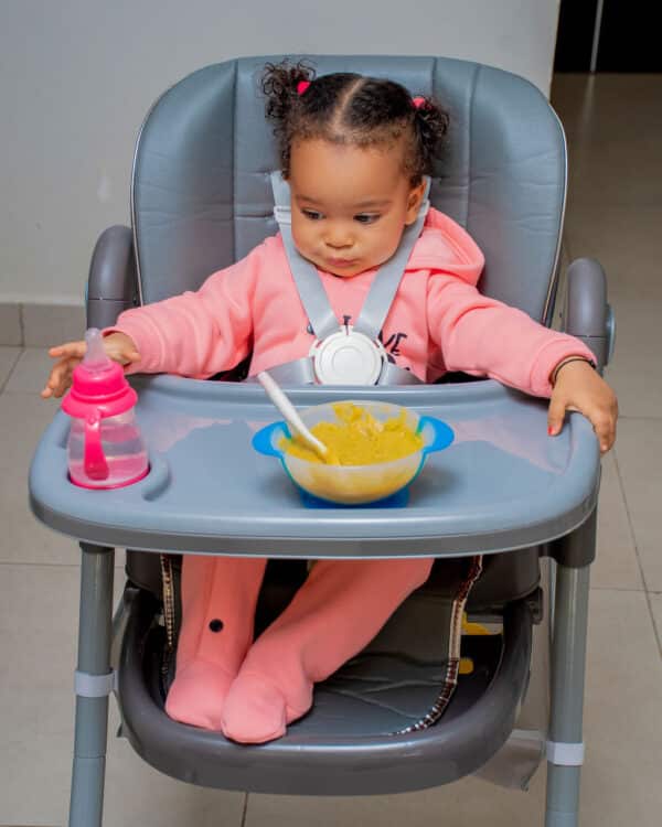 Multifunctional Compact Portable Home Dining Baby High Chair Adjustable Height Foldable Sitting And Reclining Double-Layer Dining Plate - Image 7