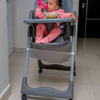 Multifunctional Compact Portable Home Dining Baby High Chair Adjustable Height Foldable Sitting And Reclining Double-Layer Dining Plate