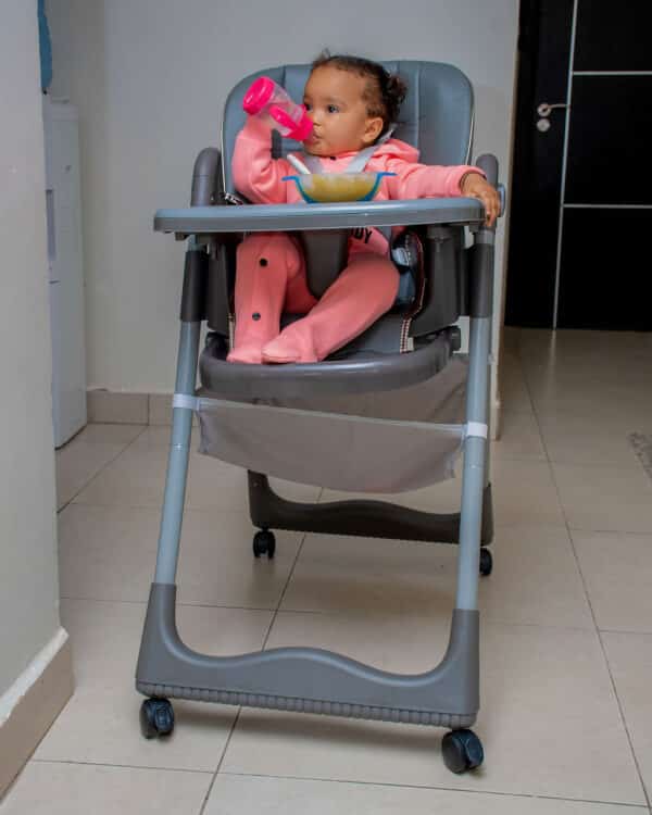 Multifunctional Compact Portable Home Dining Baby High Chair Adjustable Height Foldable Sitting And Reclining Double-Layer Dining Plate