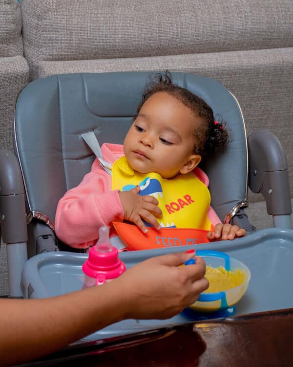 Multifunctional Compact Portable Home Dining Baby High Chair Adjustable Height Foldable Sitting And Reclining Double-Layer Dining Plate - Image 4