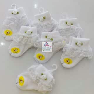 Baby Girls Lovely Lace Socks - White