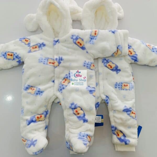 Newborn Baby Cute Multicolor Jumpsuit Long Sleeve Hooded Romper - Image 4