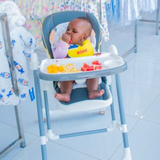 Multifunctional Compact Portable Home Dining Baby High Chair Adjustable Height Foldable Sitting And Reclining Double-Layer Dining Plate