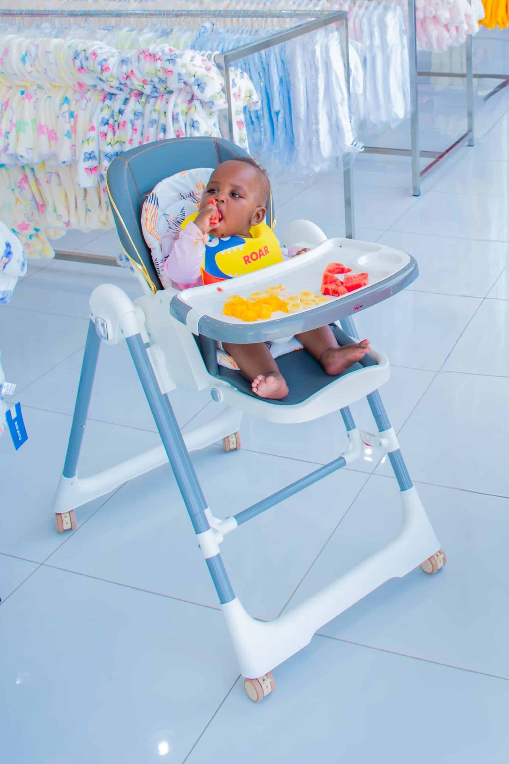 Multifunctional Compact Portable Home Dining Baby High Chair Adjustable Height Foldable Sitting And Reclining Double-Layer Dining Plate - Image 4