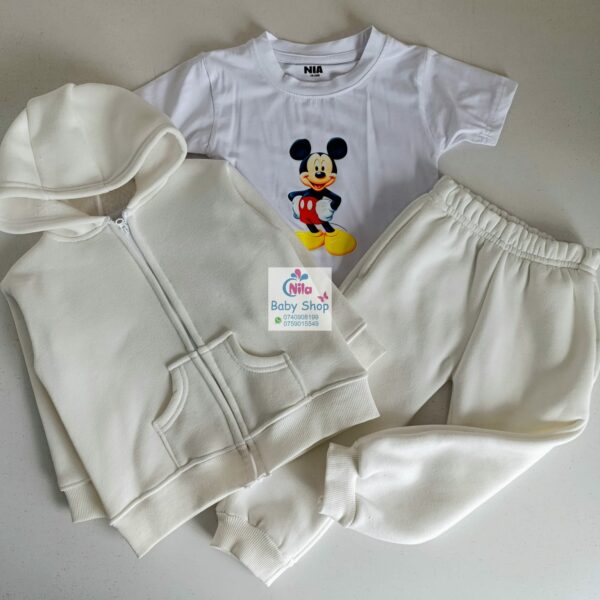 Kids 3-Piece Set Pants, T-shirt & Zip-up Hoodie - Image 4