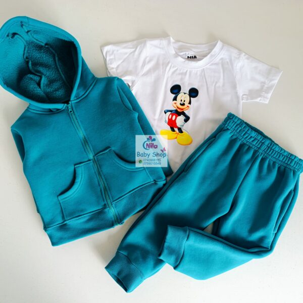 Kids 3-Piece Set Pants, T-shirt & Zip-up Hoodie - Image 2