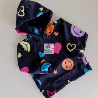 Kids Unisex Multicolor Pullover Hoodie - Black