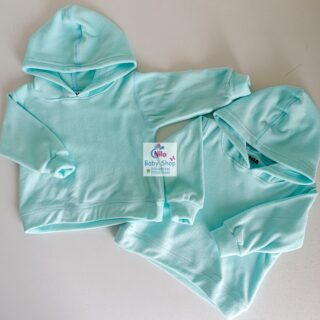 Kids Unisex Multicolor Pullover Hoodie - Cyan